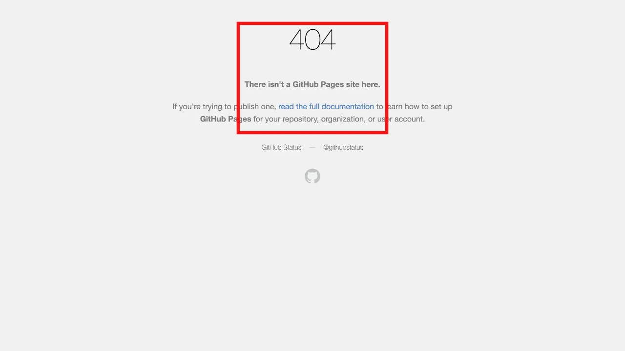 Страница 404 сразу после включения GitHub Pages